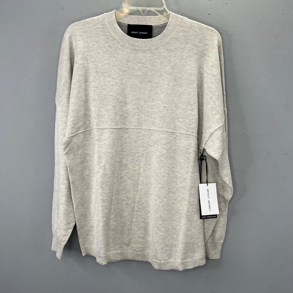Spirit Jersey Saint Sinner Knit Sweater size XS Oversized Unisex Beige NWT - Picture 2 of 7